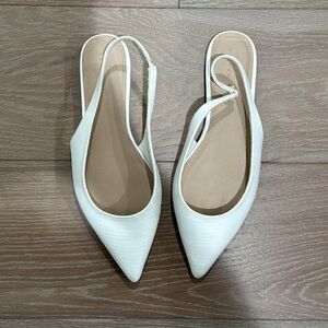 Elegant White Slingback Women's Shoes